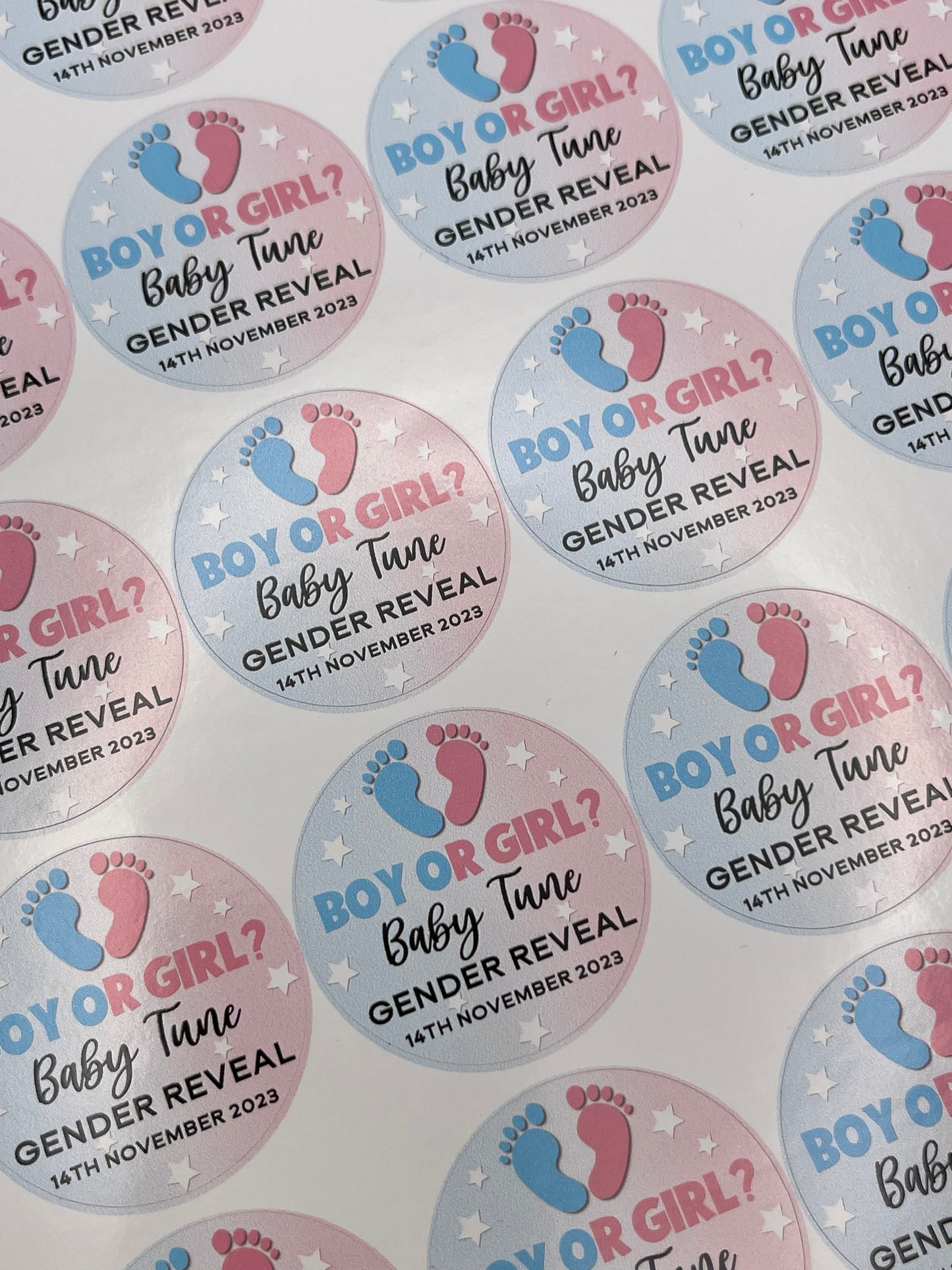 Boy Or Girl Gender Reveal Stickers
