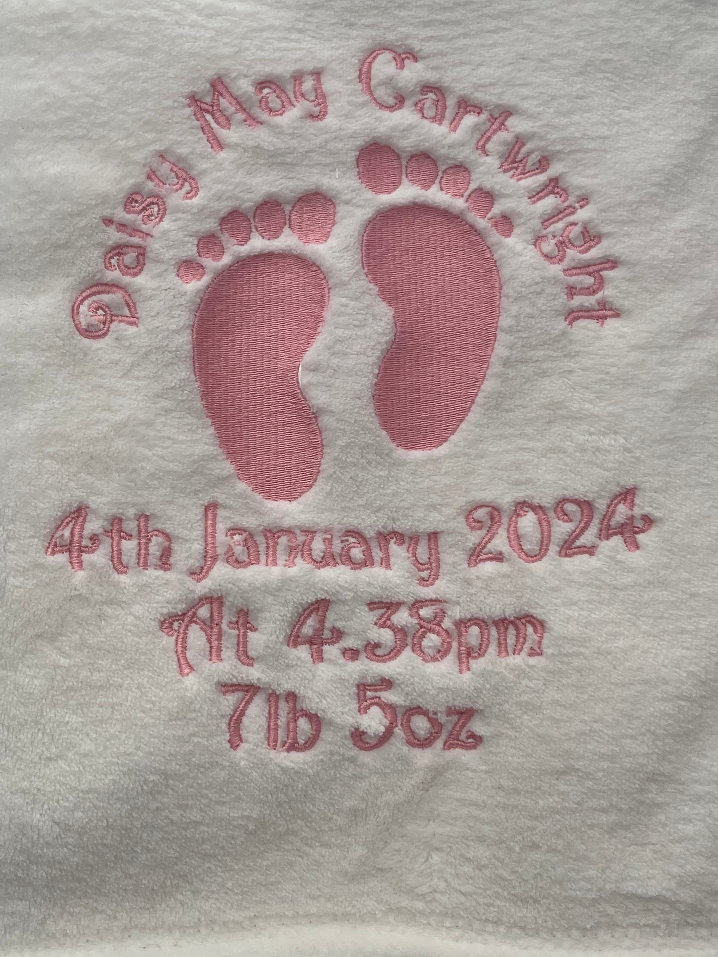 Personalised Embroidered Microfibre Baby Wrap Blanket, New Baby Gift