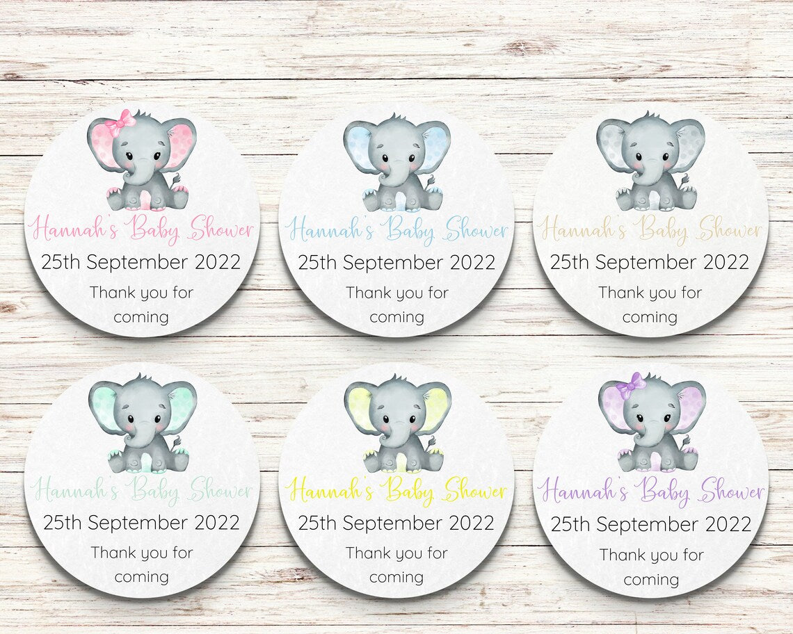 Baby Elephant Baby Shower Stickers