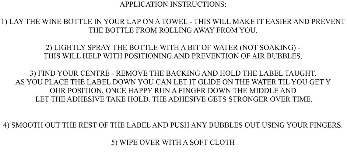 Personalised Mini Champagne Bottle label pack of 12 different colours available