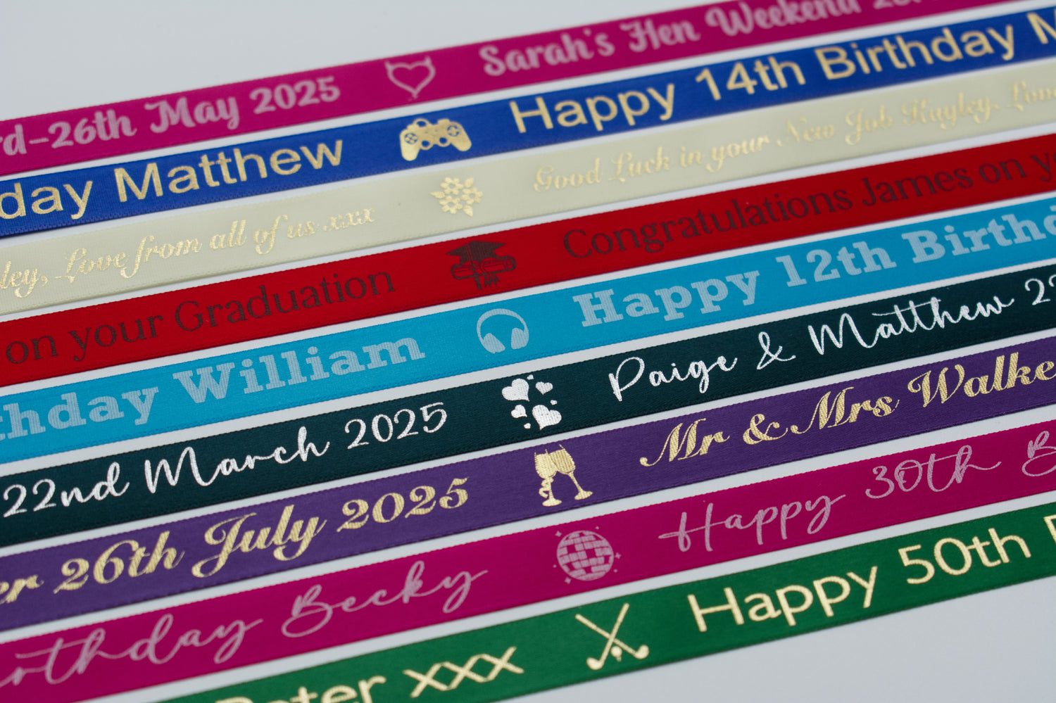 15mm Personalised satin ribbon