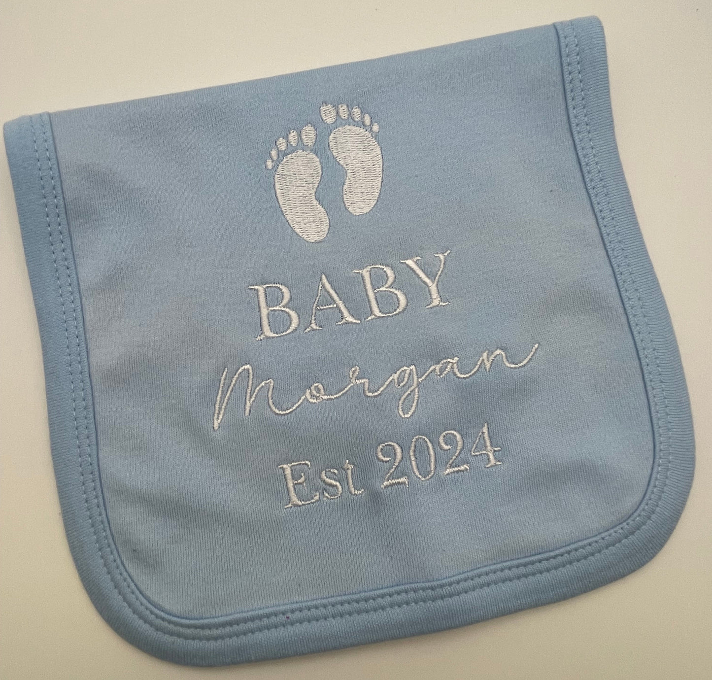 Personalised Newborn Baby Bib Blue