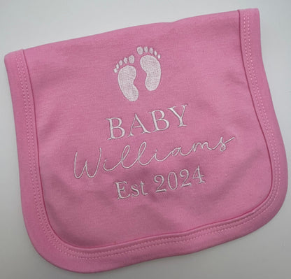 Personalised Newborn Baby Bib Pink