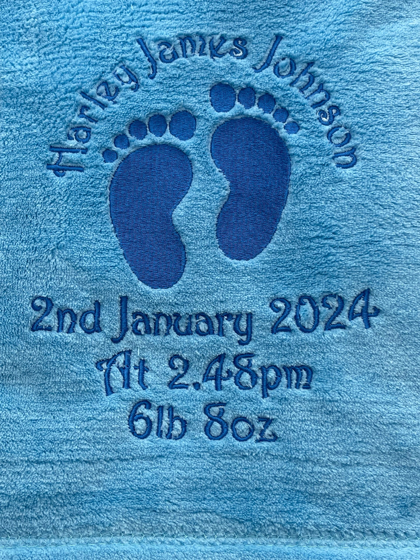 Personalised Embroidered Microfibre Baby Wrap Blanket, New Baby Gift