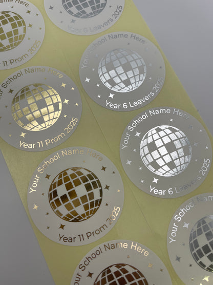 Year 6 or 11 Prom School Leavers Foiled Stickers, Stickers have Semi Gloss Finish