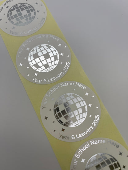 Year 6 or 11 Prom School Leavers Silver Foiled Stickers, Stickers have Semi Gloss Finish