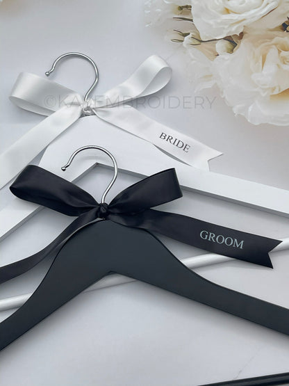 Satin Ribbon Name Place Setting Foiled and Personalised with Name Wedding, Dinner, Party
