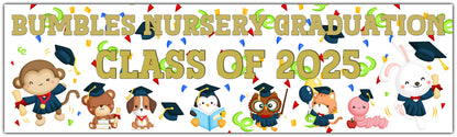 Nursery Preschool Graduation banner personalised with name and class of 2025