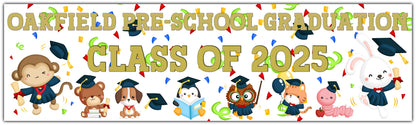 Nursery Preschool Graduation banner personalised with name and class of 2025