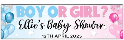 Boy or Girl Baby Shower Banner Personalised with name Baby shower and Date
