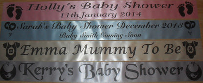 Personalised Satin Baby Shower Banners
