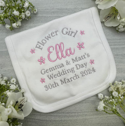 Personalised Flower Girl Baby Bib