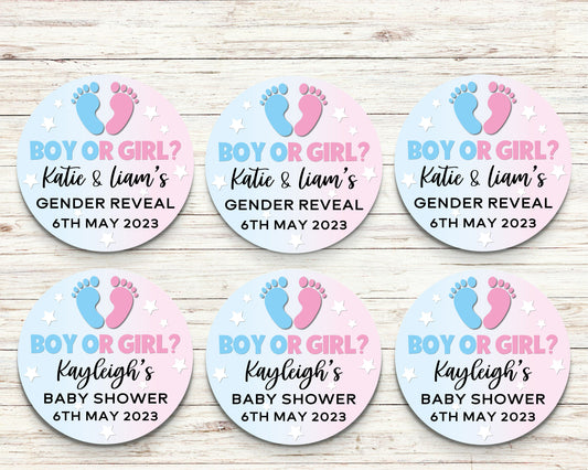 Boy Or Girl Baby Shower Gender reveal Stickers