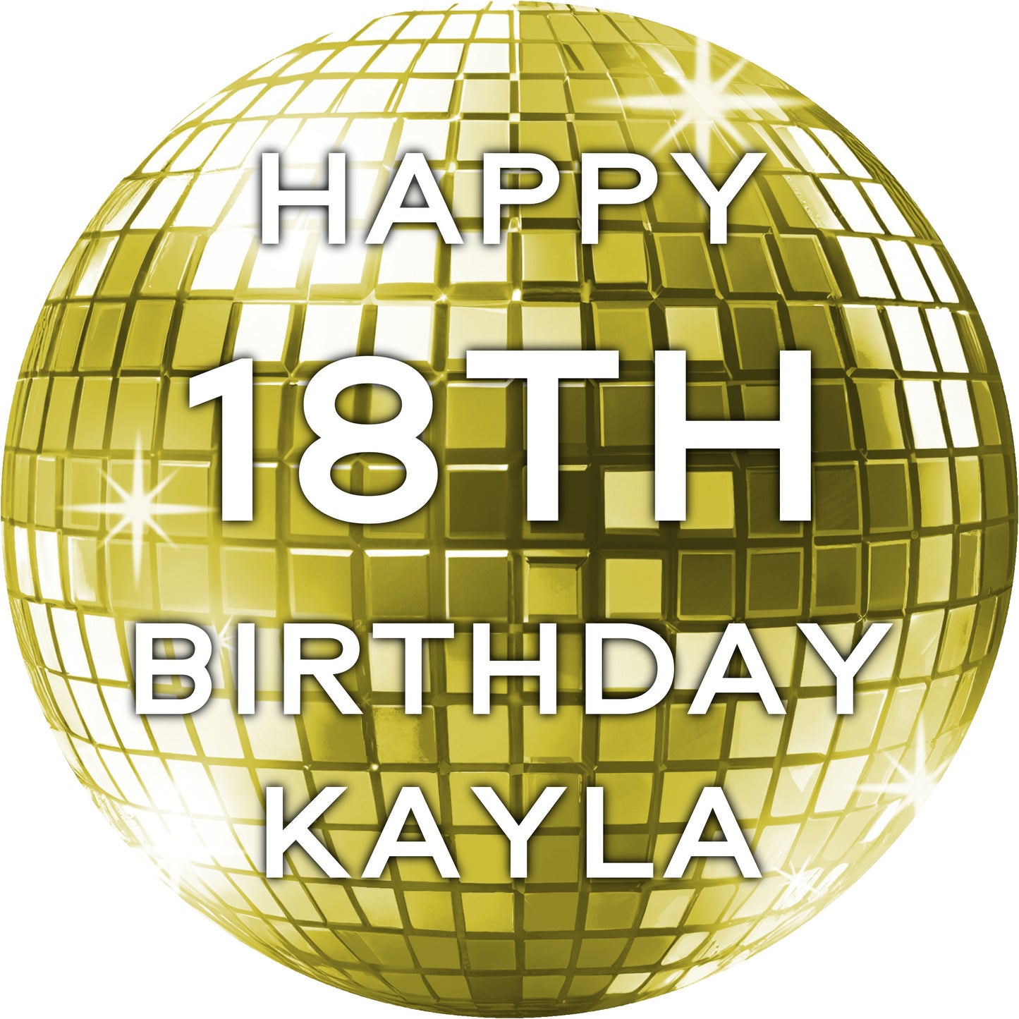 Disco Ball Birthday Sticker Gold