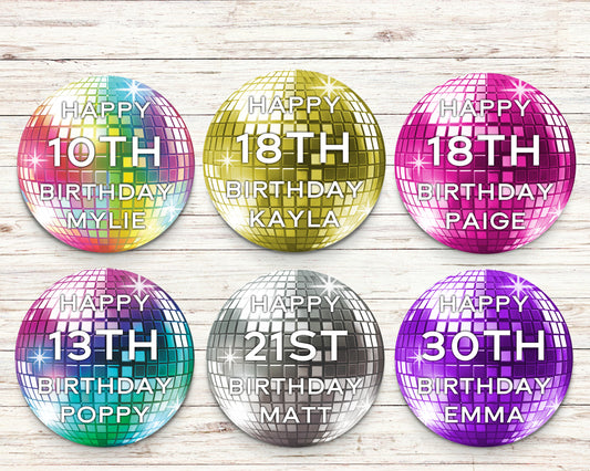 Disco Ball Birthday Stickers
