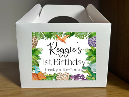 Dinosaurs Watercolour Personalised Rectangle Sticker