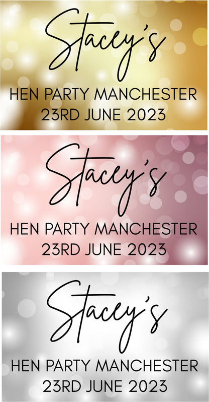 Personalised Mini Champagne Bottle label pack of 12 different colours available