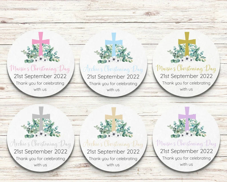 Christening Cross Personalised Stickers