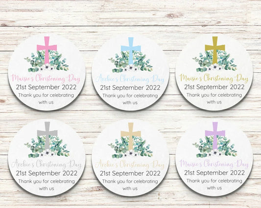 Christening Cross Personalised Stickers