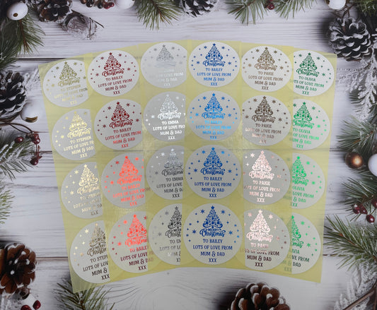 Personalised Merry Christmas stickers