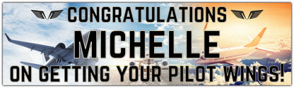 Pilot Congratulations Celebration Banner personalised with name
