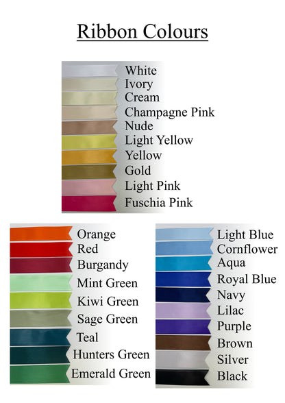 25mm Satin Ribbon Foiled and Personalised with Message of your choice for any occasion