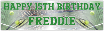 Tennis Birthday Banner personalised with name and age