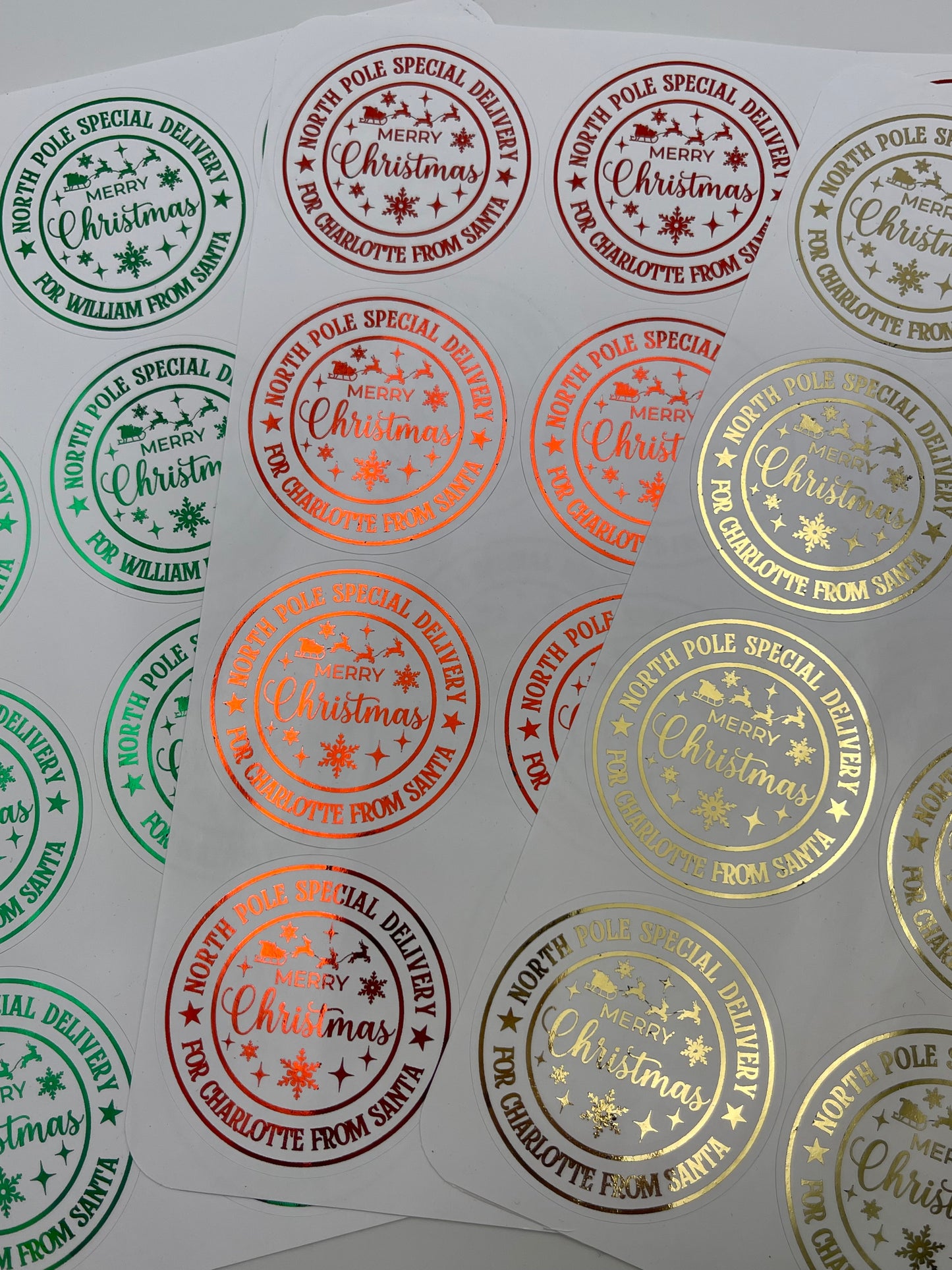 Personalised North Pole Special Delivery Christmas Stickers